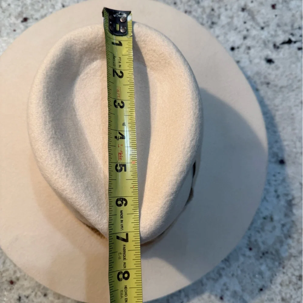 Wyeth Dylan Fedora Wool Felt Light Oatmeal Hat Size SM
